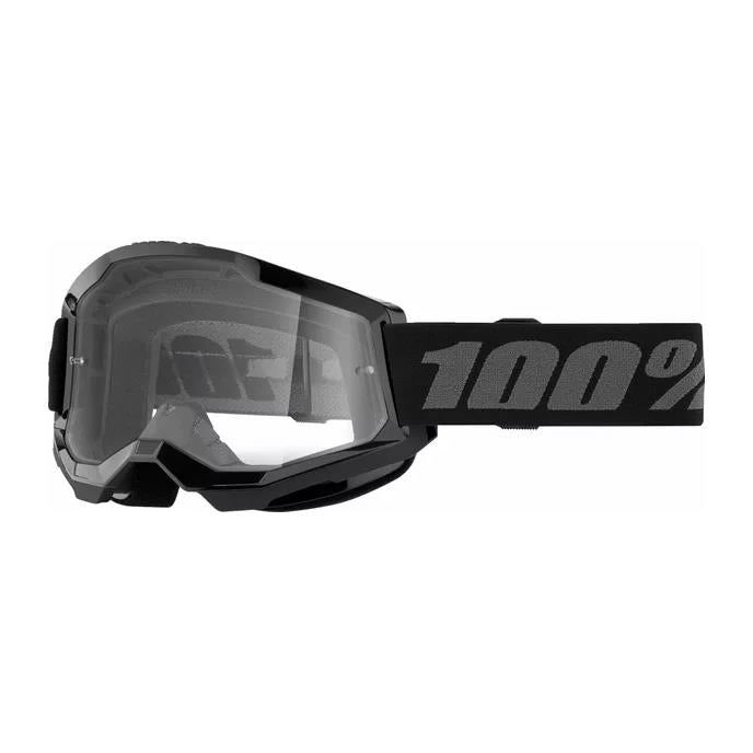 100% MX Goggles Strata 2 Black Clear